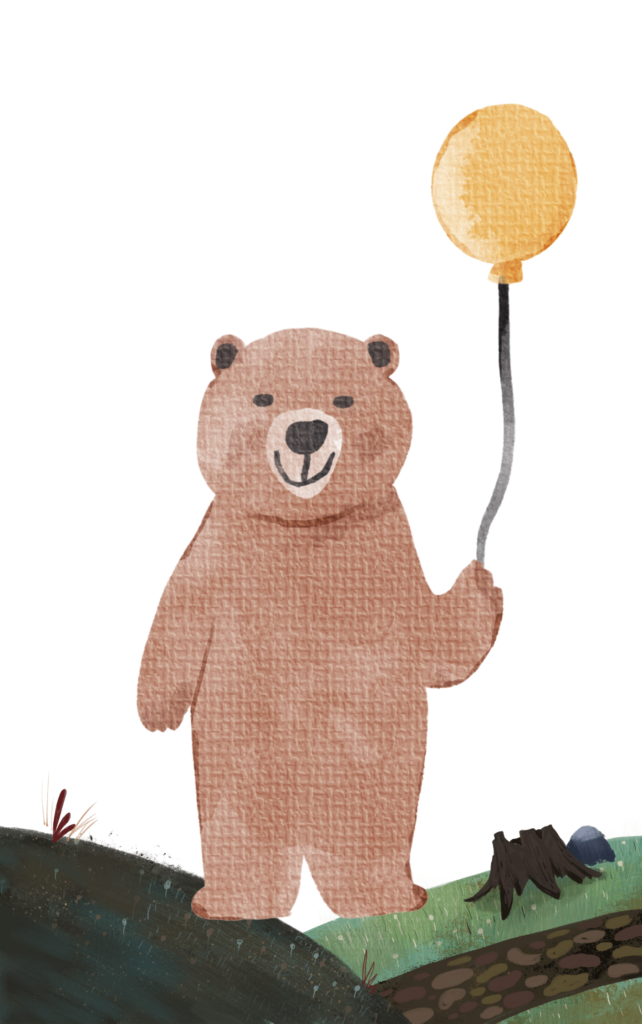 Brown Yellow Illustrative Cute Bear Book Cover