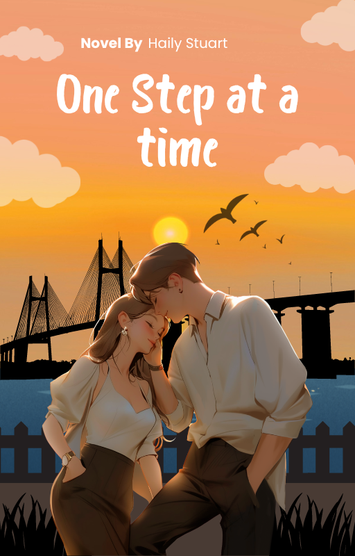 Orange Illustrative One Step to the Heart Wattpad Book Cover