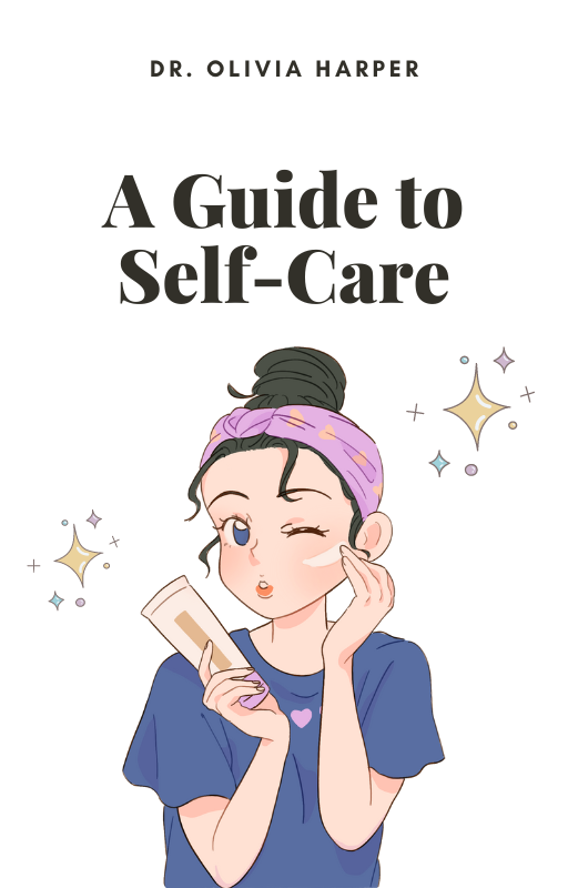 Pink and Blue Illustrative Woman Self-Care Ebook Cover